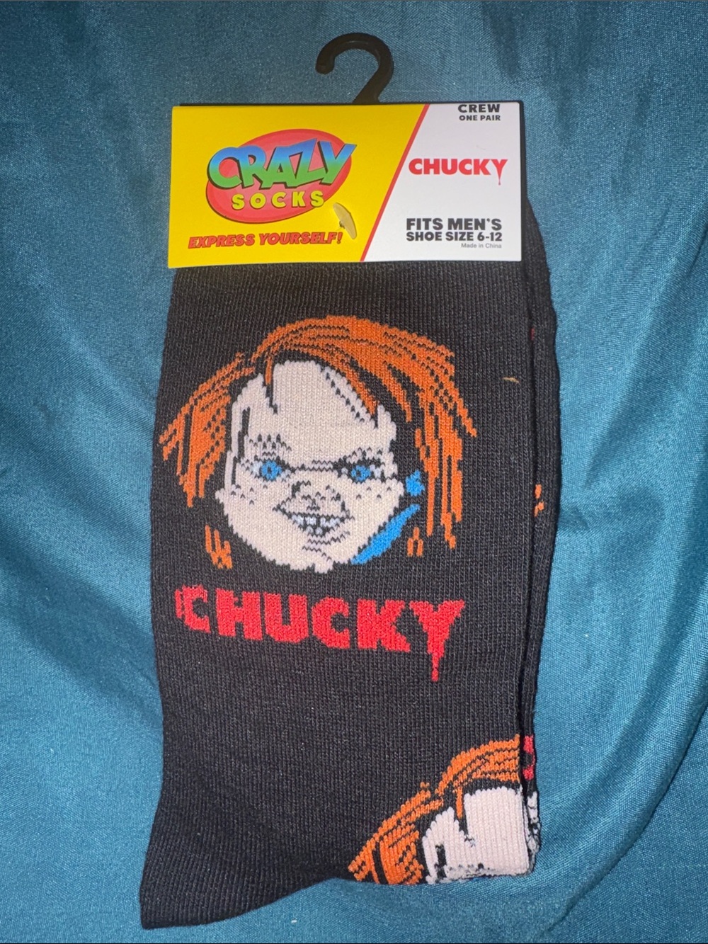 Crazy Socks Chucky Crew Socks - Fits men 6-12